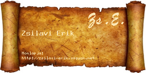 Zsilavi Erik névjegykártya